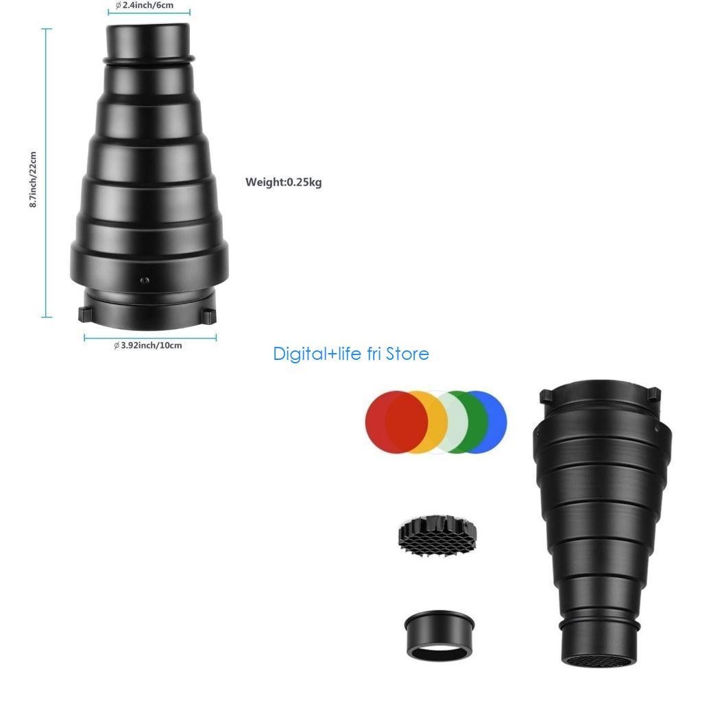 Photography Lighting Modifiers - snoot in metallo fotografico E06D per