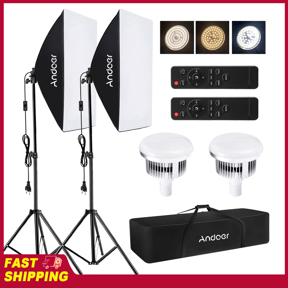 Photography Video Lighting Kit - Set di Illuminazione Softbox Andoer per