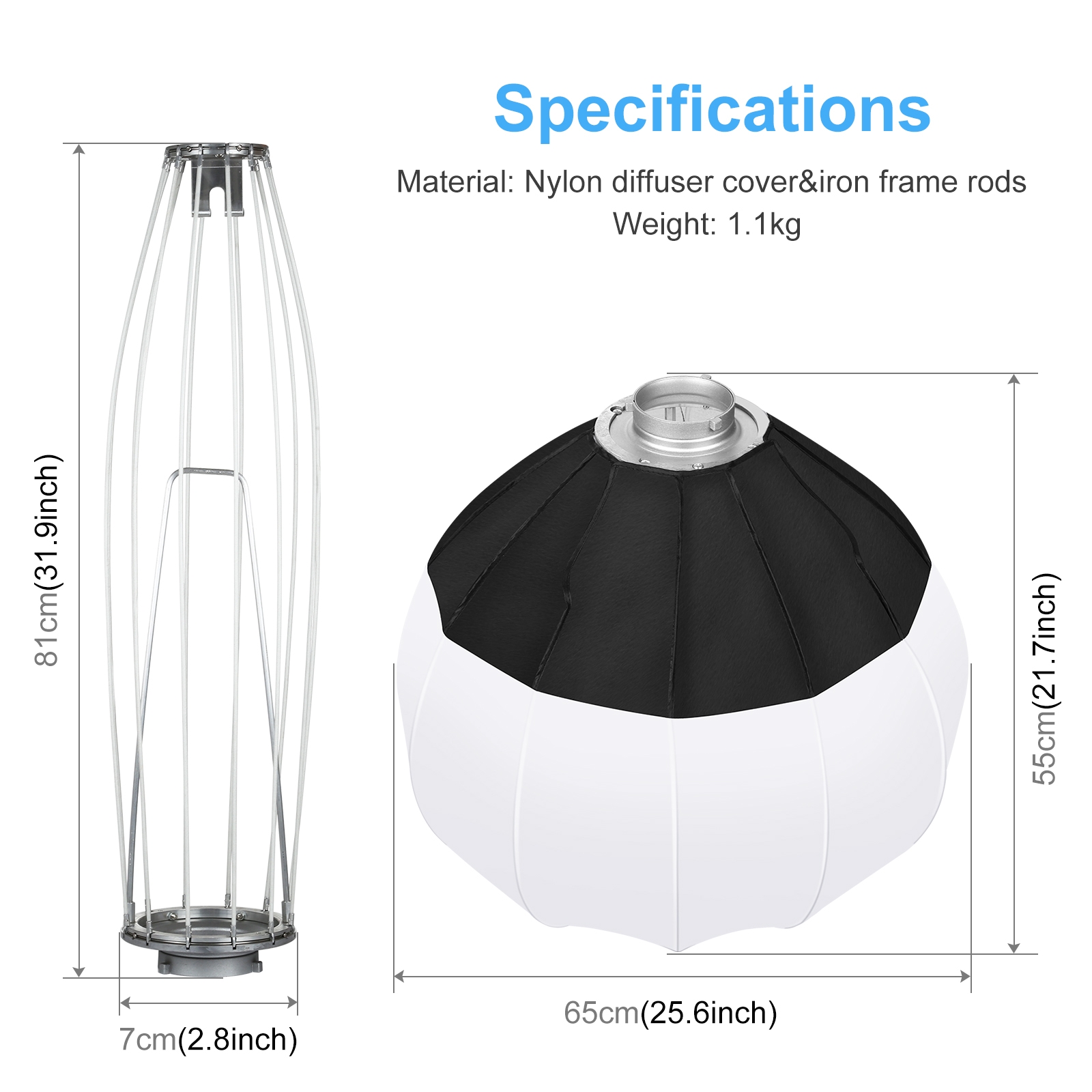 PULUZ 65cm lanterna pieghevole - Photography Lighting Diffuser recensione e prezzo