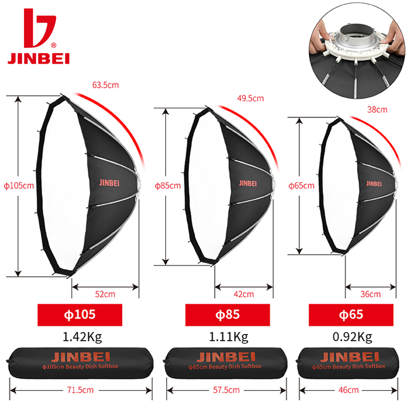 JINBEI 65 Softbox Parabolico a - Photography Lighting Diffuser recensione e prezzo